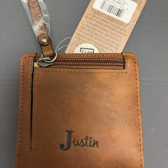 NWT Justin Turquoise Naja Concho Brown Wallet - Picture 7 of 7